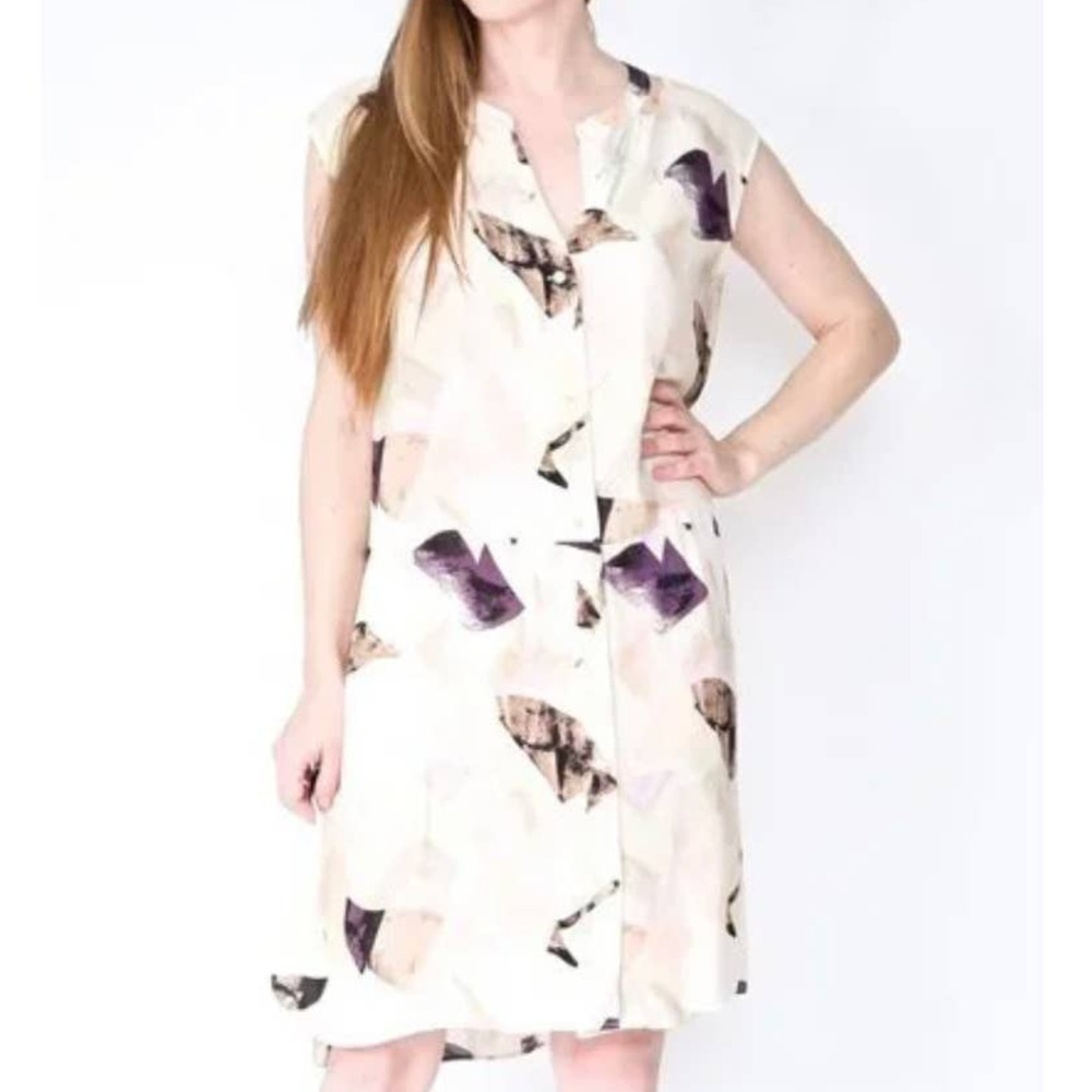Wilfred Aritzia 100% Silk Tunic Dress Size M Floral Mini Dress